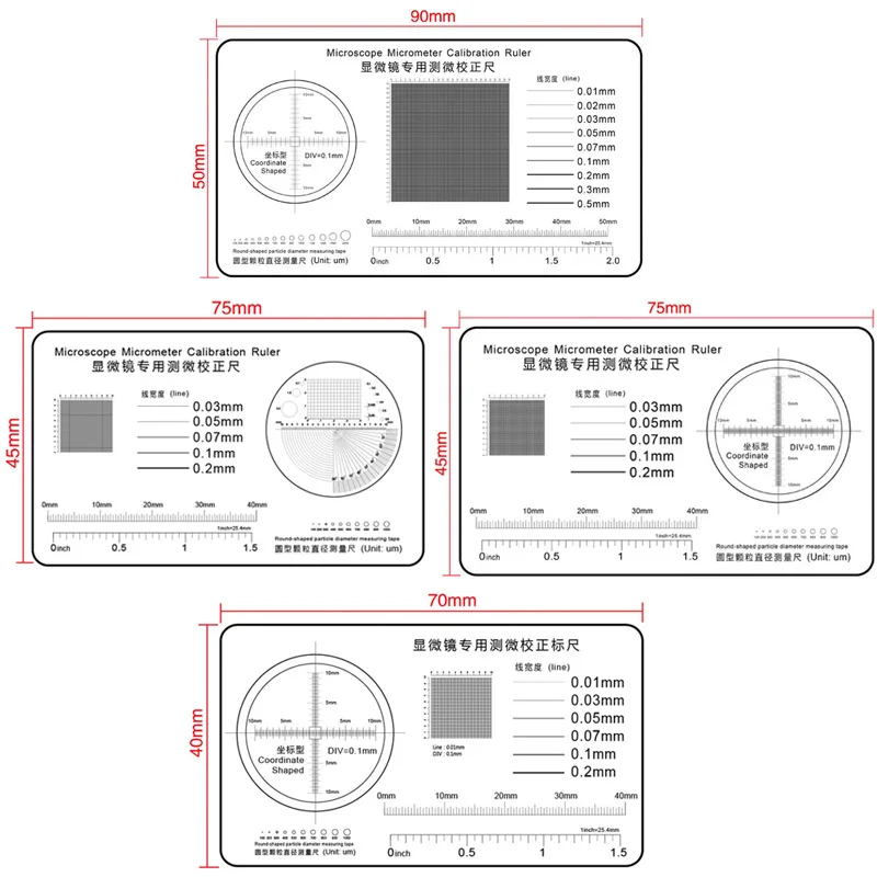 

Soft Ruler Microscope Micrometer Calibration Slide Line Width Particle Diameter Measurement Tool High Precision Film Point Gauge