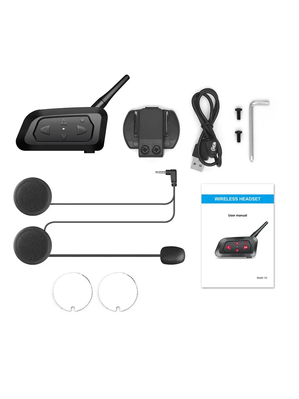 

Helmet Headset Wireless Intercom Waterproof Audio Kit Motorcycles Interphone ABS Hands-free Interphone For Motorbike