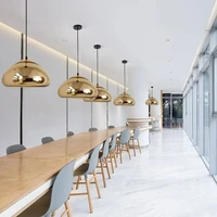 nordic restaurant bar pendant lamp designer clothing coffee shop personality creative golden plated glass single head chandelier