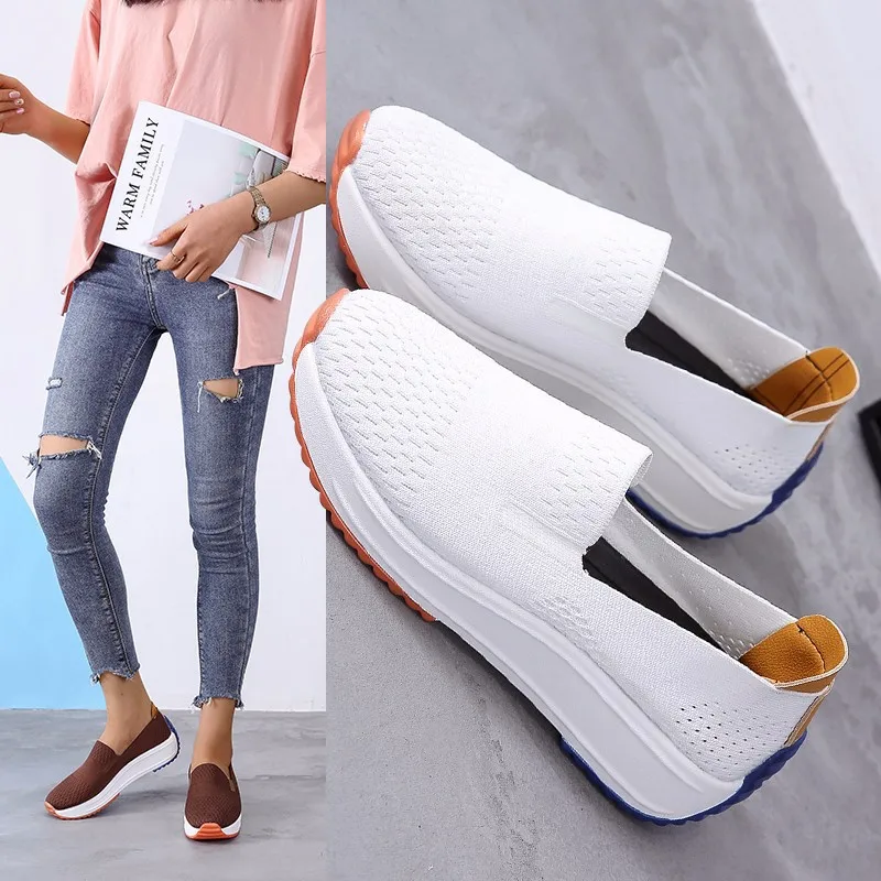 Fashion Women Women Shoes Flats Slip on Mesh Shoes Woman Light Sneakers Spring Autumn Loafers Femme Basket Flats Shoes