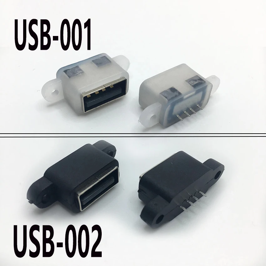 20-100PCS Waterproof USB 2.0 Charging Data Tail Plug-in USB Built-in Interface Port Connector Plug Jack Socket