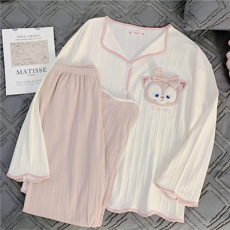 Pajamas Set Sexy Sleepwear For Women Pink Elastic Embroidery Pyjama Women's Autumn 2022 Fashion Homewear Clothes Big Size