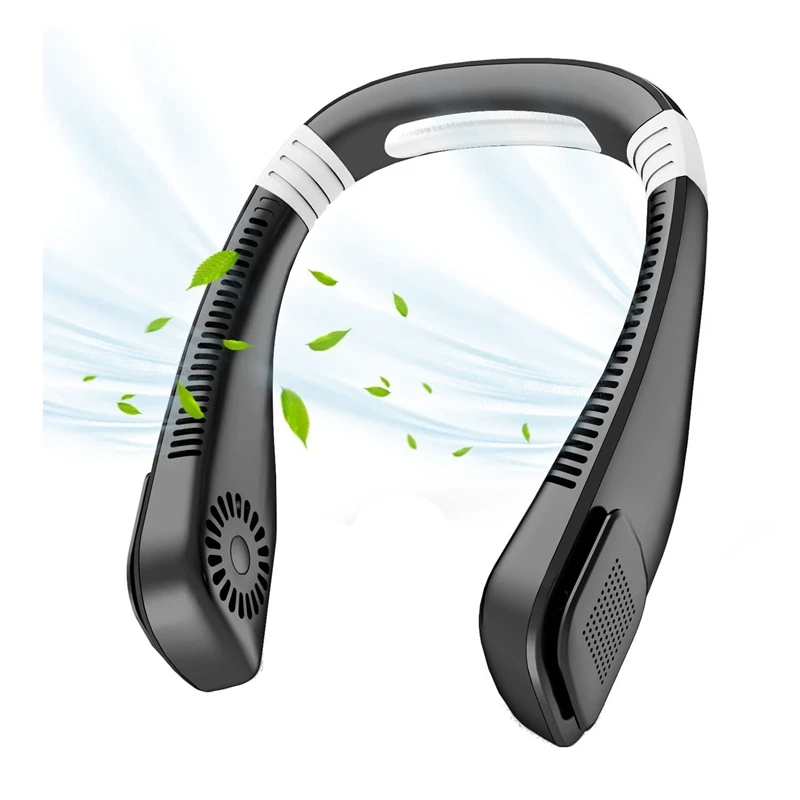 

Portable Neck Fan, 3 Speeds Personal Fan Hands-Free Bladeless USB Rechargeable For Travel Hiking Outdoors