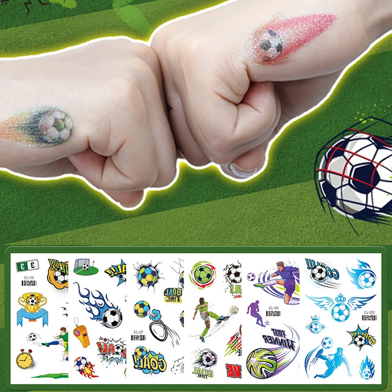 Водостойкие Временные Татуировки Для Детей Футбольная Тема Искусственная