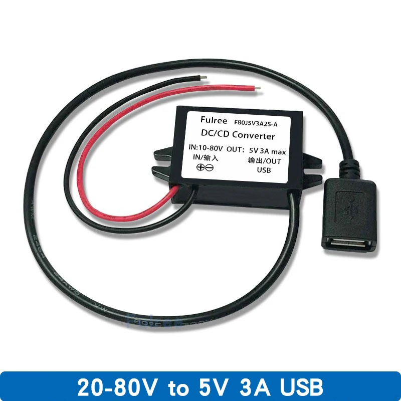 mini micro 2 usb 12v 24v 36v 48v 20v 80v to 5v 3a dc dc step down power converter double usb car charger dual output adapter free global shipping