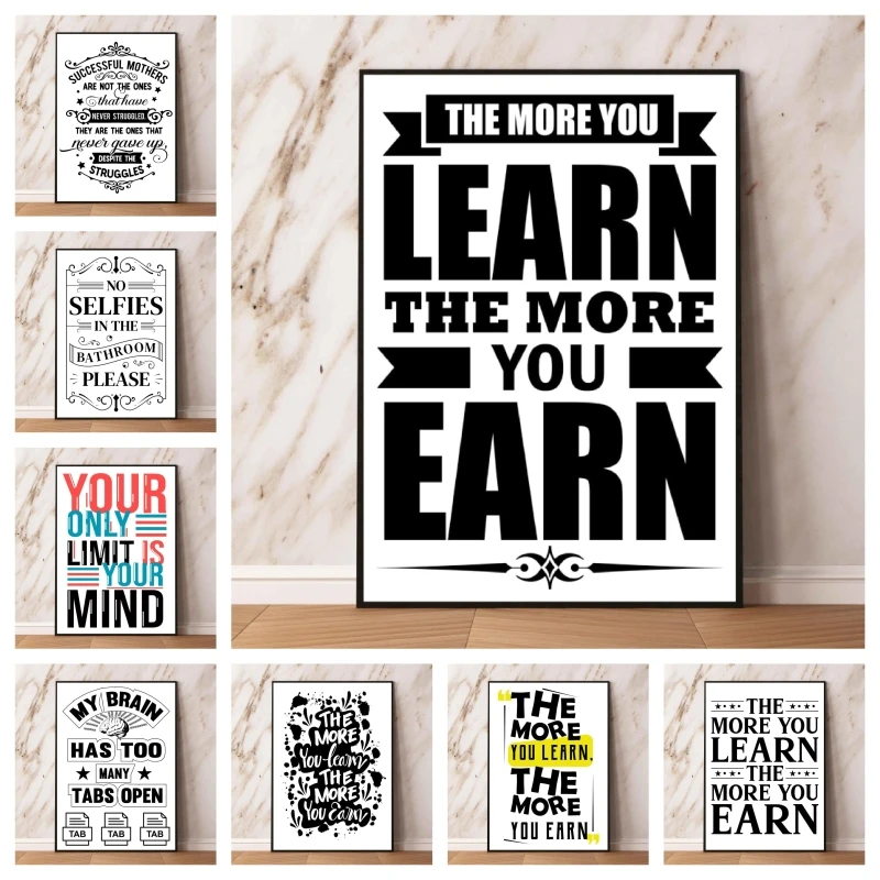 

Japanese Anime Canvas Paintings The more you learn Quotes Wall Art Home Friends Gifts Aesthetic Poster Comics Pictures