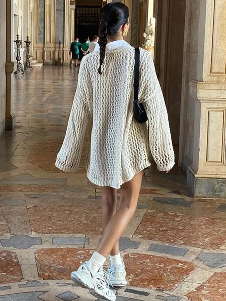 Rockmore сексуальный открытый свободный женский свитер с длинным рукавом Пуловеры Y2K