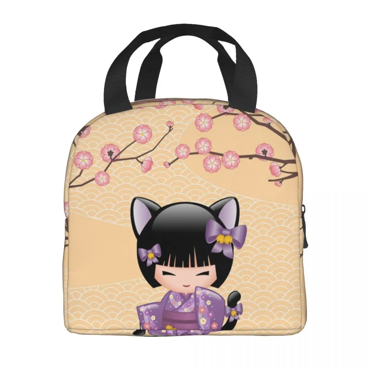 Пользовательские милые куклы Кокеши сумка для обеда мужские и женские