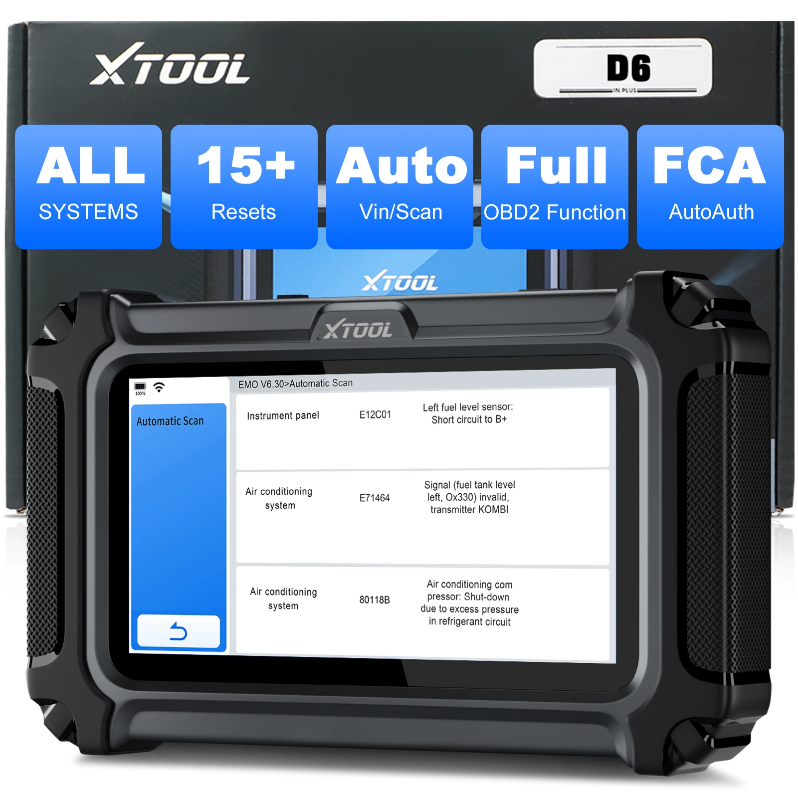 Сканер OBD2 XTOOL D6 15+сервесов бесплатное обновление инструмент для поиска DTC FCA&ampCAN FD
