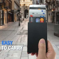 pop up id rfid card holder mens and womens mini smart wallet bank business cards storage bag travel essential card holder