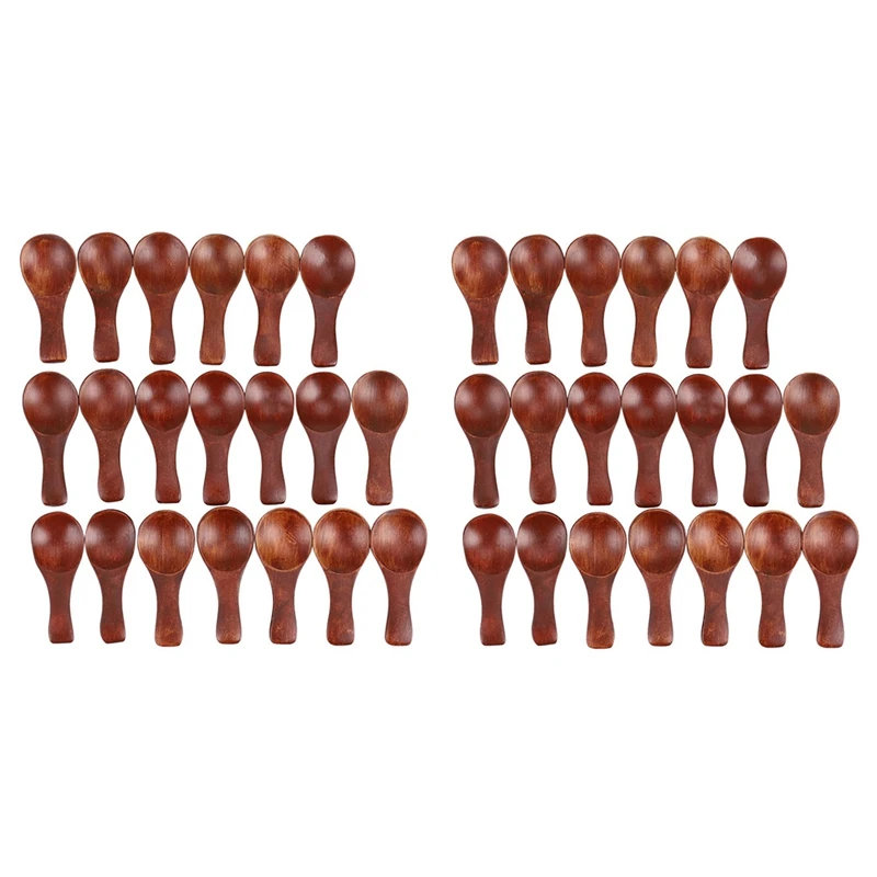 

40Pcs Mini Wooden Spoon Kitchen Seasoning Spoon Xylose Tea Coffee Spoon Short Seasoning Spoon Tableware Cooking Tools