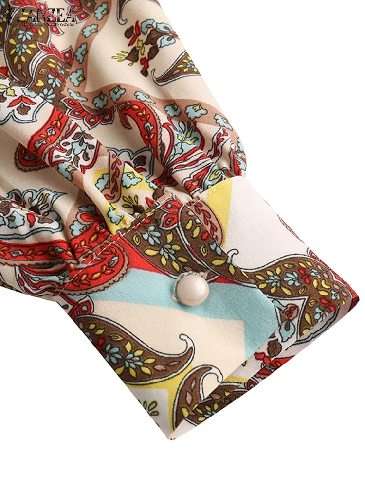 Женское платье с цветочным принтом ZANZEA Дубай Турция абайя хиджаб винтажное