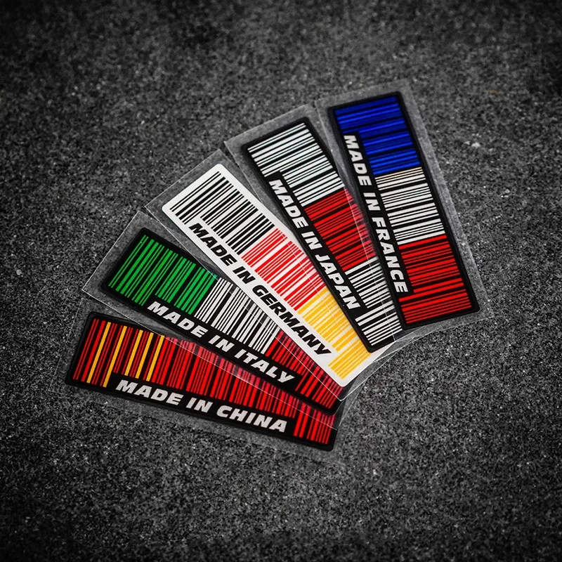 Штрих-код сделано во Франции Германии Италии Китае наклейки Стайлинг автомобиля