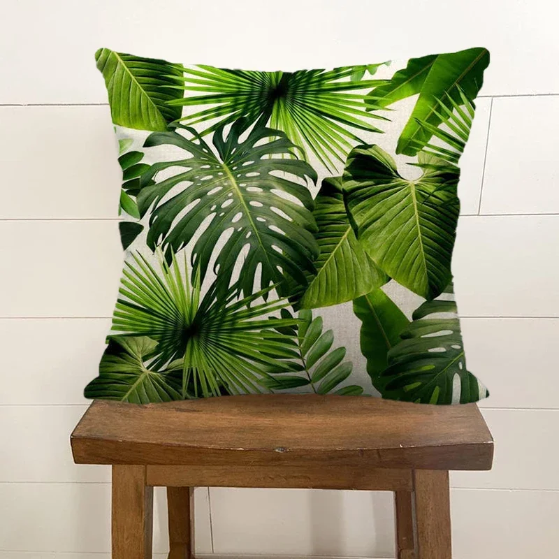Чехол для подушки 45x45 см Monstera Palm Banana Leaf с принтом украшение наволочка