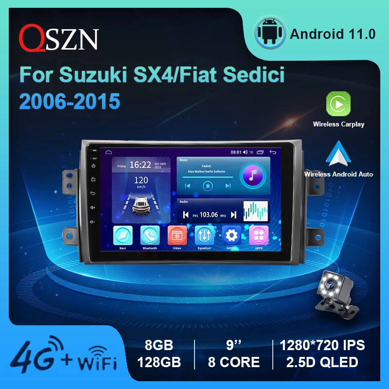 

Android Autoradio Stereo For Suzuki SX4 2006-2015 Fiat Sedici 2005-2014 DSP Carplay Multimedia Player GPS NAVI 8+128G Head Unit