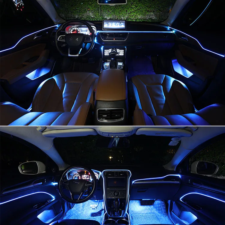 

car Atmosphere light LED optical fiber cold light mobile APP remote control atmosphere foot lamp car voice control colorful