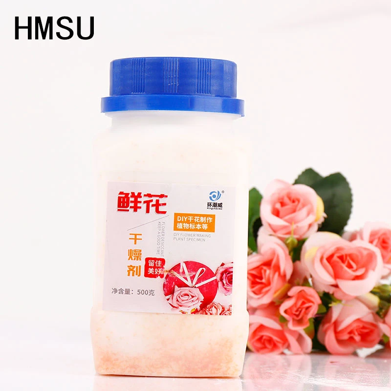 

HMSU 500g Non-Toxic Reusable Silica Gel Sand Desiccant Crystals for Flower Drying DIY Craft Flower Silica Gel Moisture Absorbers