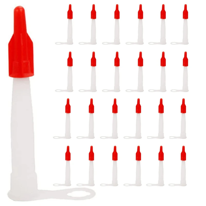 

25 Pairs Caulk Nozzles Caps Set Plastic White Caulk Nozzles And Red Caulk Caps Nozzle Caps Adhesive Sealant Tool