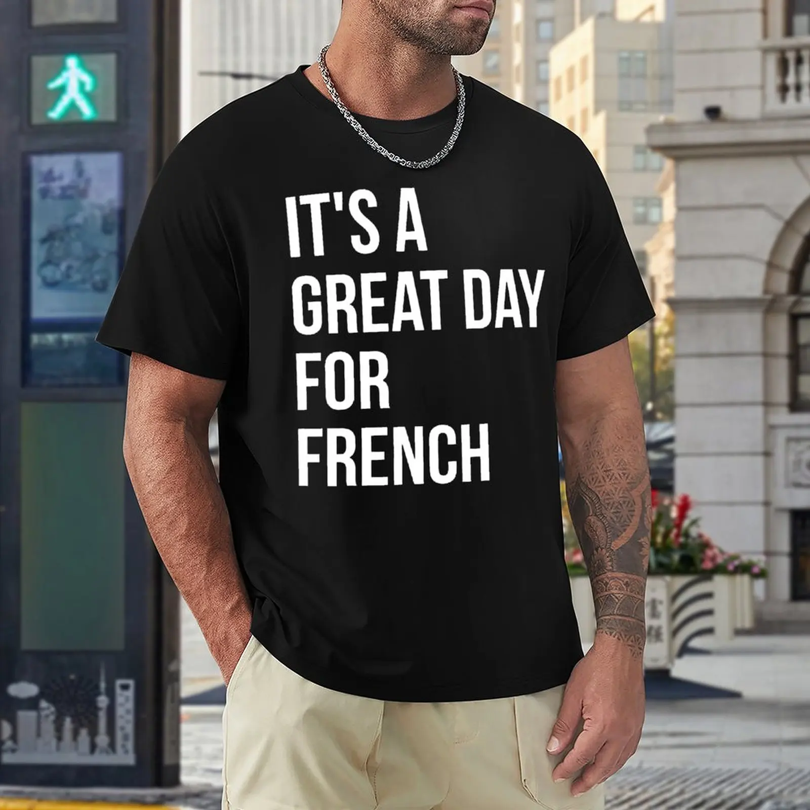 

République Française French (3) T-shirt Crewneck Movement T-shirts Funny Graphic Leisure Humor Graphic Eur Size