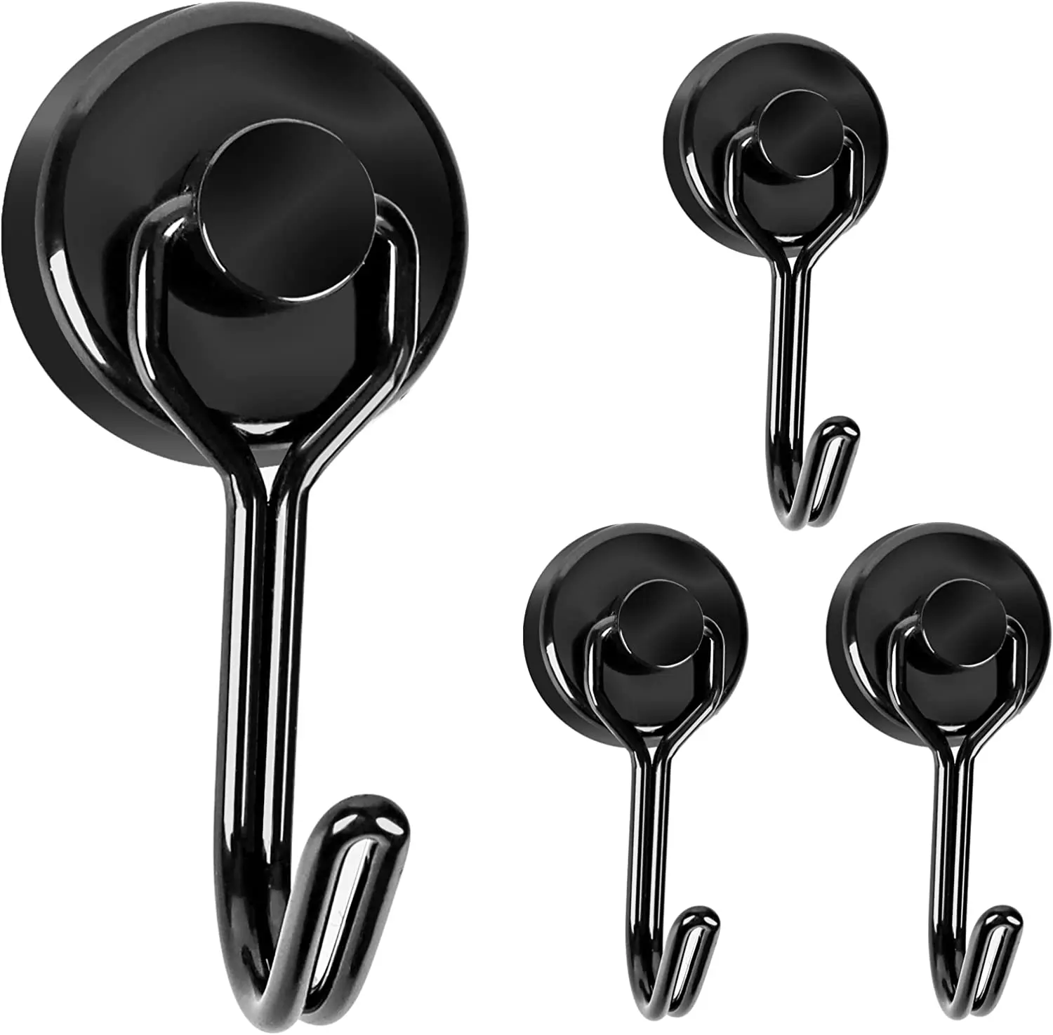 

4Pcs Magnetic Hooks Strong Neodymium Magnets Hooks with Swivel Carabiner Hook for Kitchen Fridge School Office Magnetic Board