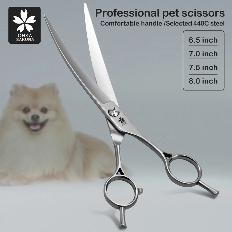 

Arc scissors pet teddy dog grooming scissors warp cut VIP than bear professional hair trimming curved cut rabbit hair