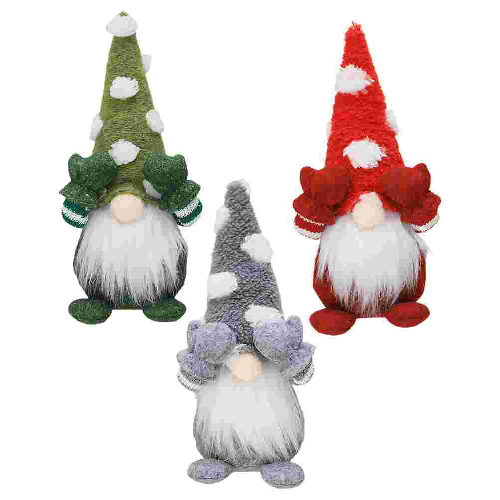 

3pcs Gnome Decor Tabletop Adornment Lovey Decoration Xmas Ornament