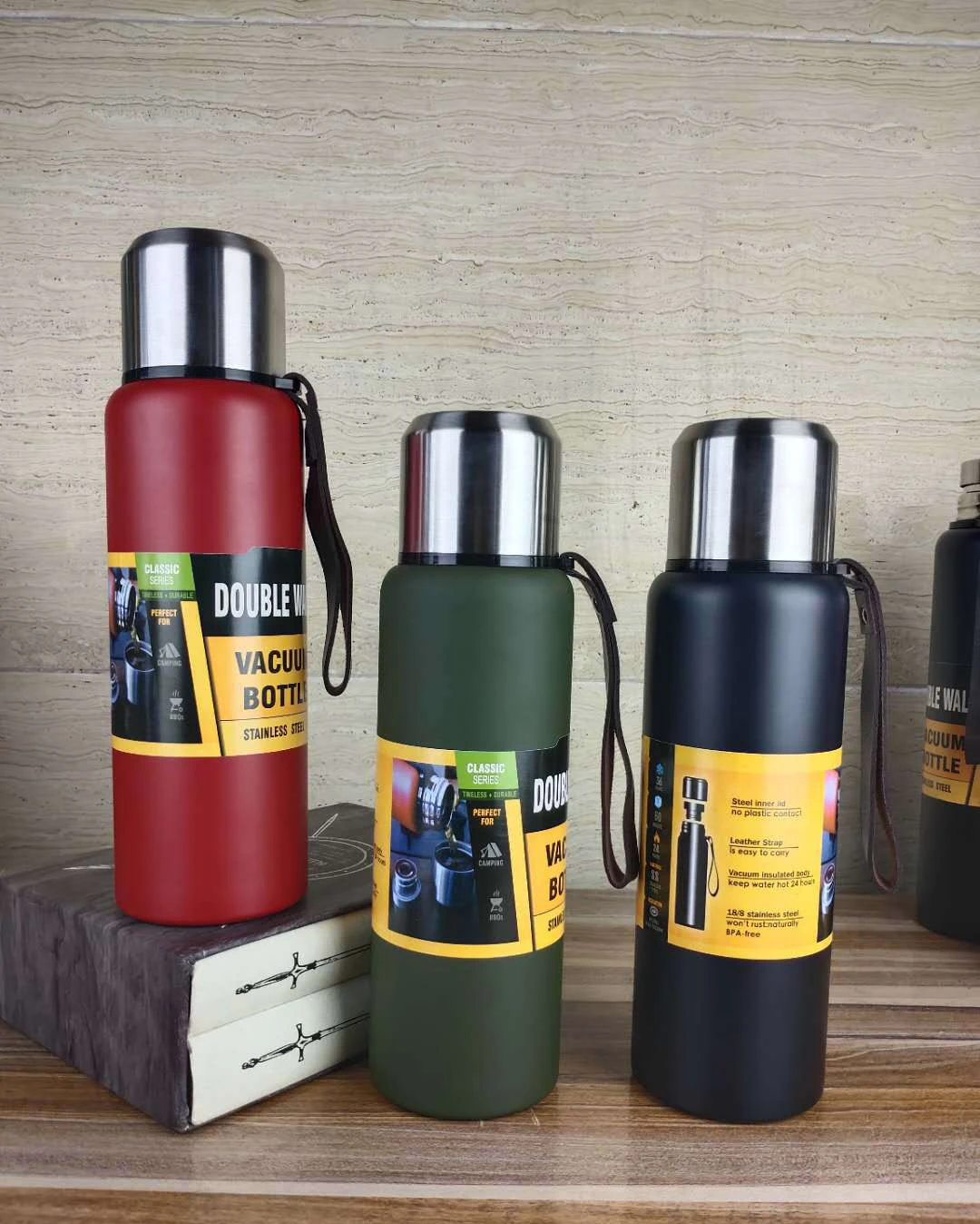 

Upors1000Ml Large Capacity Stainless Steel Thermos Portable Vacuum Flask Insulated Tumbler With Rope Thermo Bottle Outdoor Car C