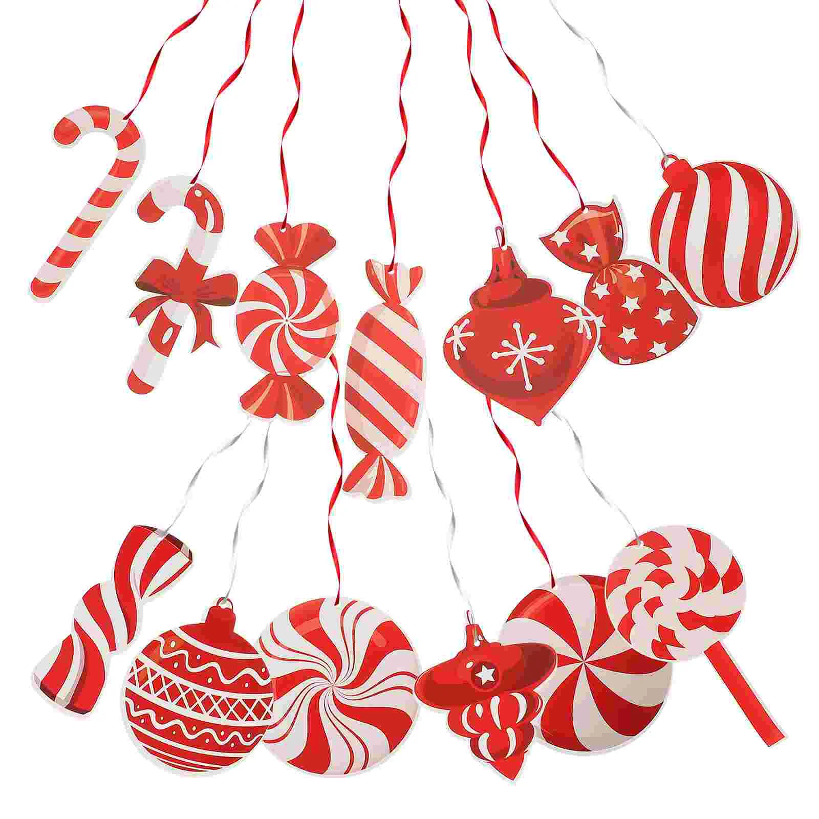 

26pcs Christmas Decoration Hanging Xmas Swirl Ornaments Christmas Candy Hanging Swirl Decorations