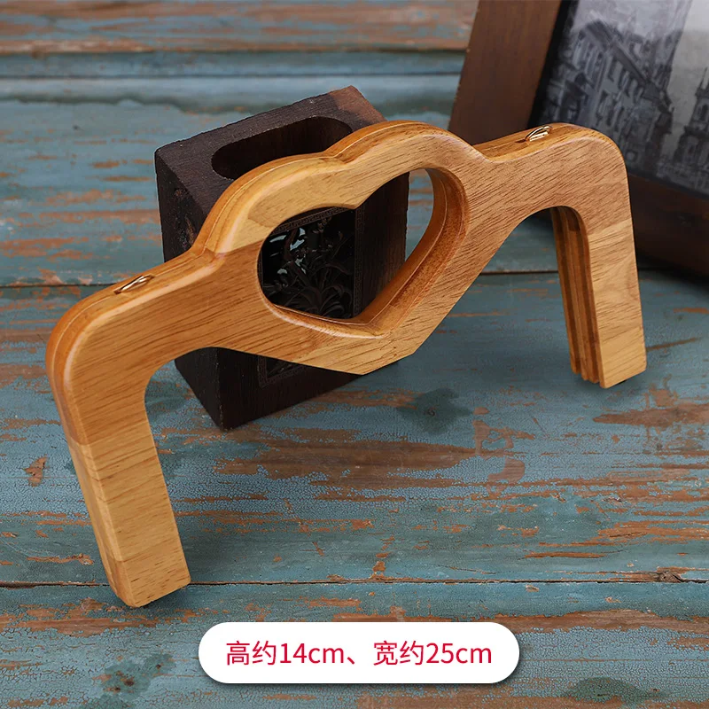 1 Set Wholesale Nature Heart Shape With Hinge Guangzhou Wooden Handle Purse Frame Obag Accessories Handbag Purse Frames Hangers