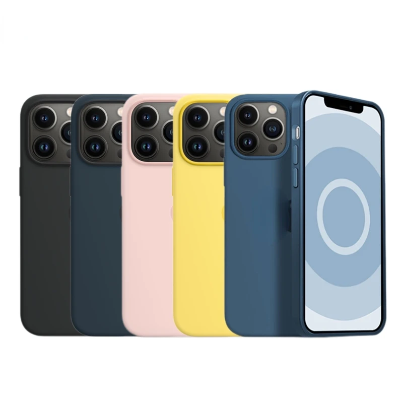 

Original For iPhone 13 Pro Max 13 Mini Case Wireless Charging Drop Protect Cover Liquid Silicone Case
