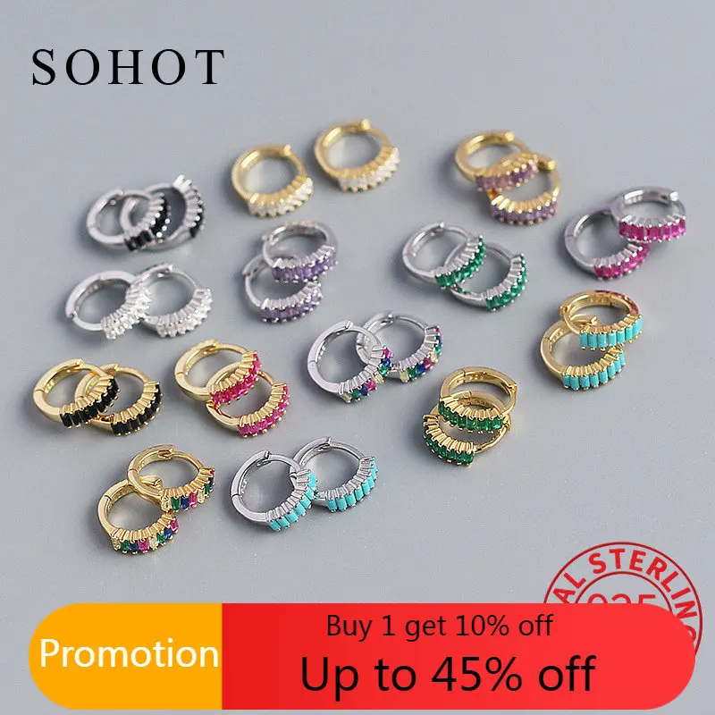 

Женские серьги-кольца из серебра 925 пробы, с фианитом