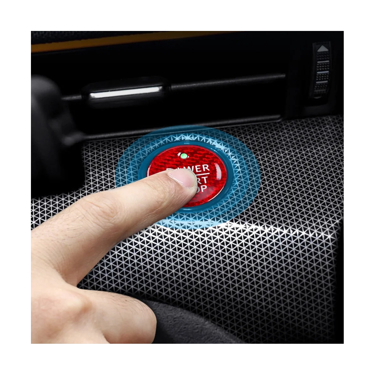 

Автомобильная кнопка запуска и остановки двигателя, настоящая наклейка из углеродного волокна для Ford Mustang Mach-E 2021 2022 (черная)