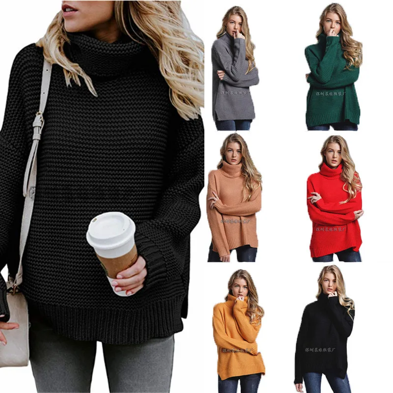 

Knitwear Solid Color Large 2023 Autumn/Winter New OL Commuter High Neck Sweater for Women