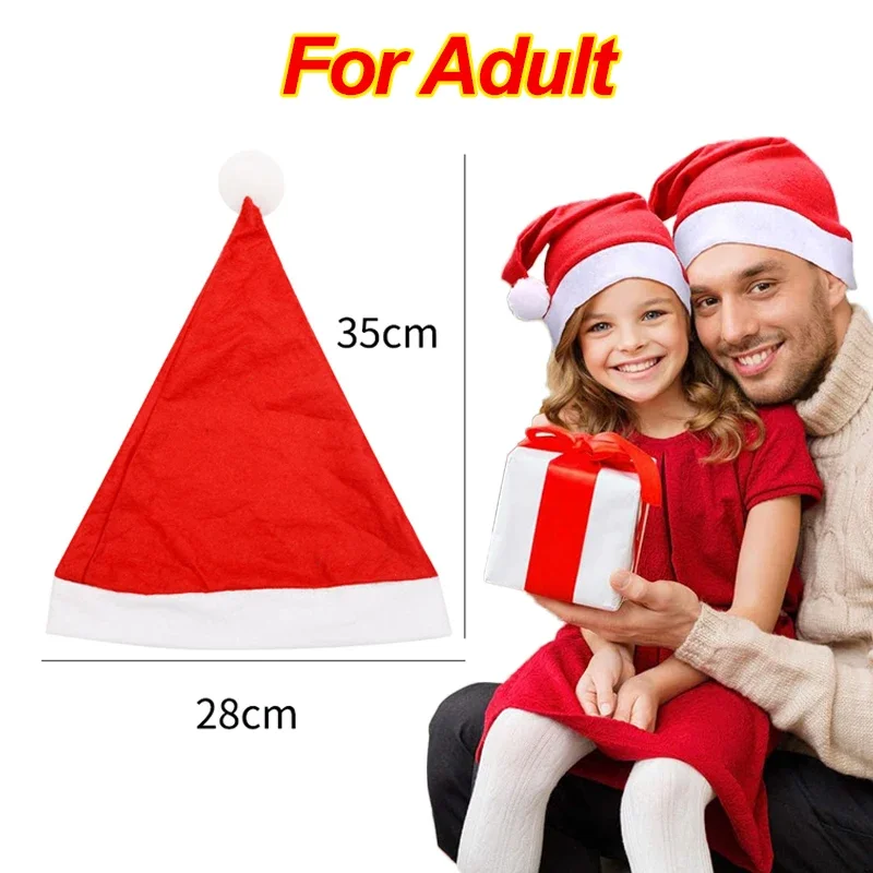 

Красные рождественские шапки из нетканого полотна, набор 10 штук