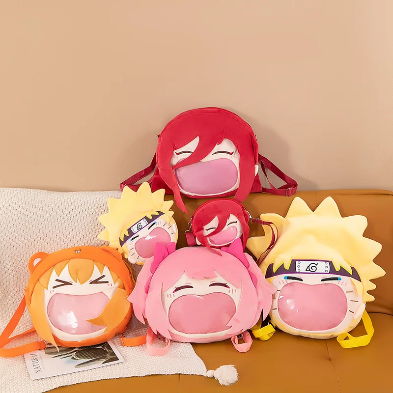 Фото Аниме Хацунэ Мику Рюкзак Химуто! Сумка через плечо Umaru-chan Itabag, большая вместительная сумка для хранения Kawaii, прозрачный плюшевый большой карман №3