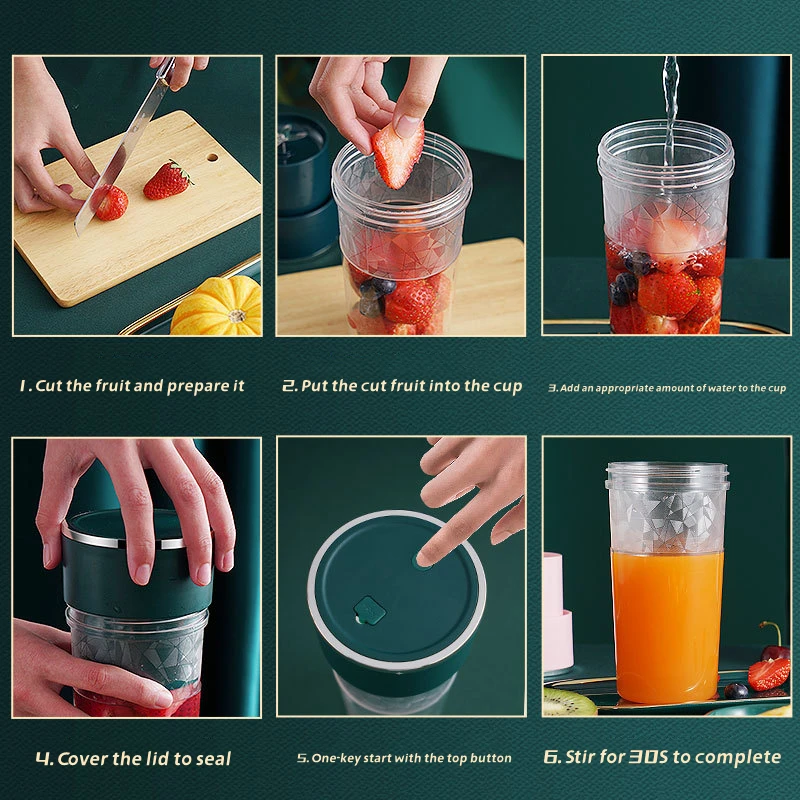 Juicing Cup USB Charging Mini Juicer Portable Small Water Squeezing Juice Cup Electric Juicer