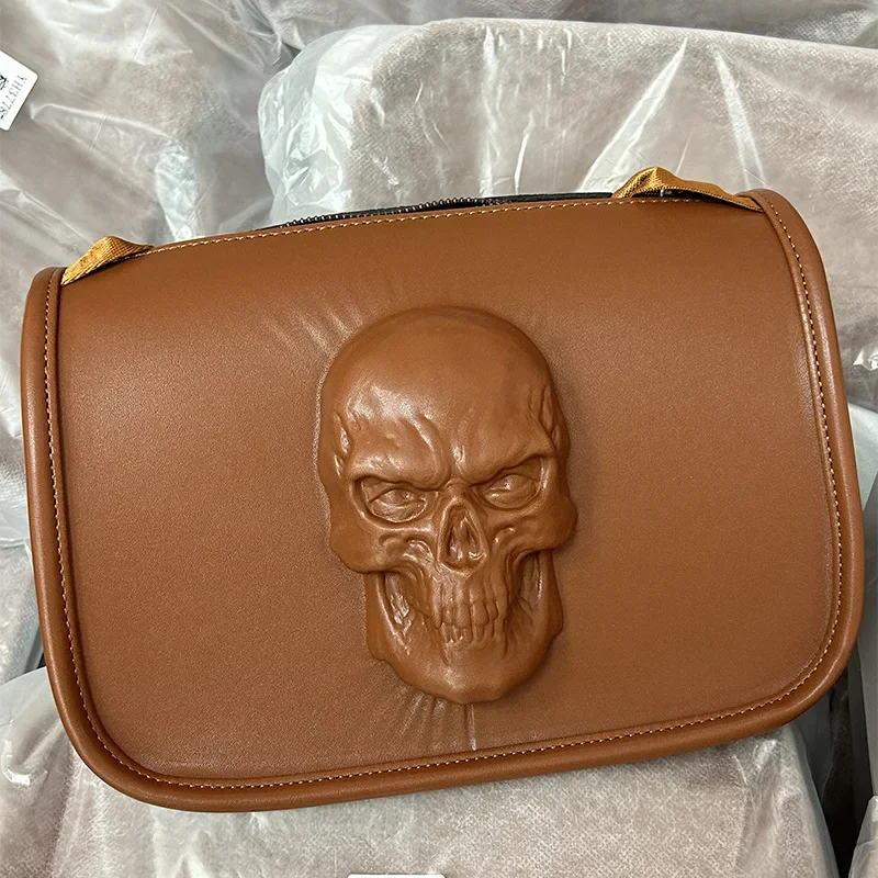 Сумка через плечо с 3D черепом мужская сумка мужские сумки в стиле рок квадратная