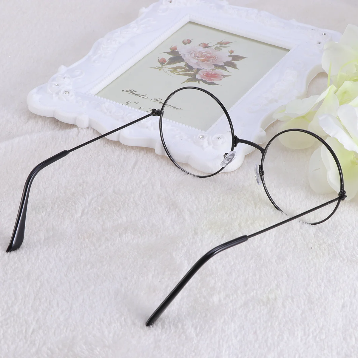 

Glasses Round Myopic Retro Clear Eyeglasses Metallens Sunglasses Circle Unisex Frame Black Cosplay Vintage Styleclaus Classic