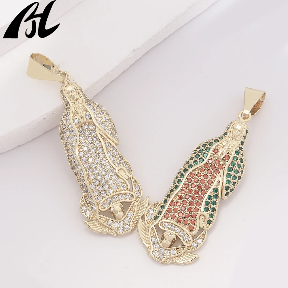 Модная подвеска в стиле хип-хоп католицизм очаровательные цветные бриллианты