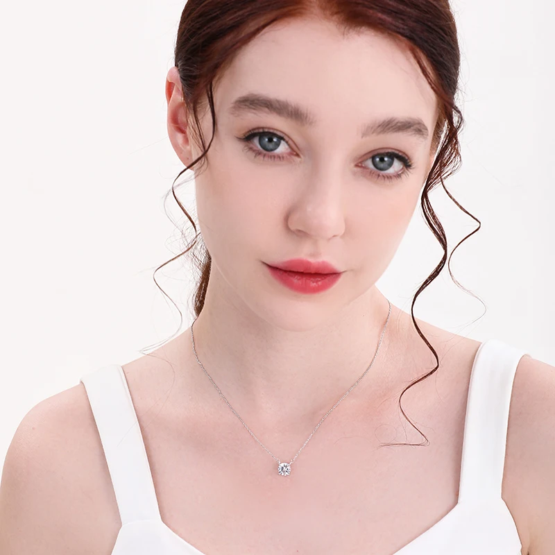 Ожерелье ALIZERO 3ct D VVS1 с муассанитом для женщин свадебная цепочка из стерлингового