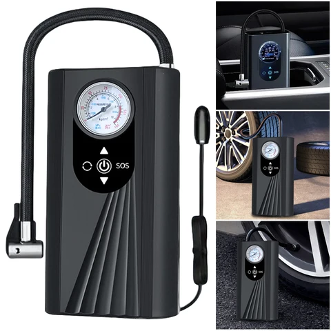 Psi перезаряжаемый воздушный насос, электрический насос для шин, воздушный компрессор, цифровой беспроводной автомобильный насос для шин для автомобилей и мотоциклов