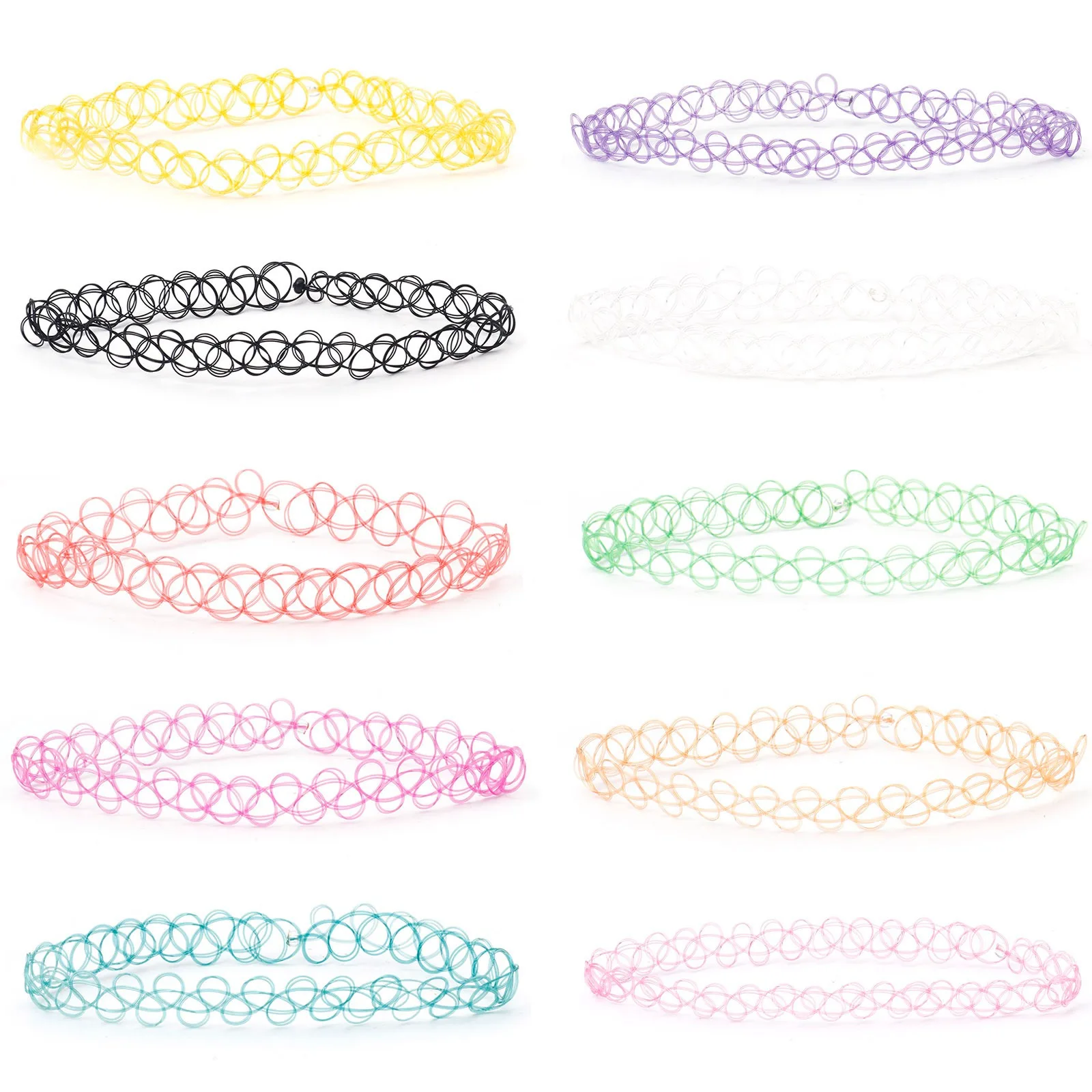 

12 шт./упак. Радуга татуировки Радуга, ожерелье "Звездная пыль" мини-юбки в винтажном стиле для девочек стрейч готический Шарм эластичная панк...