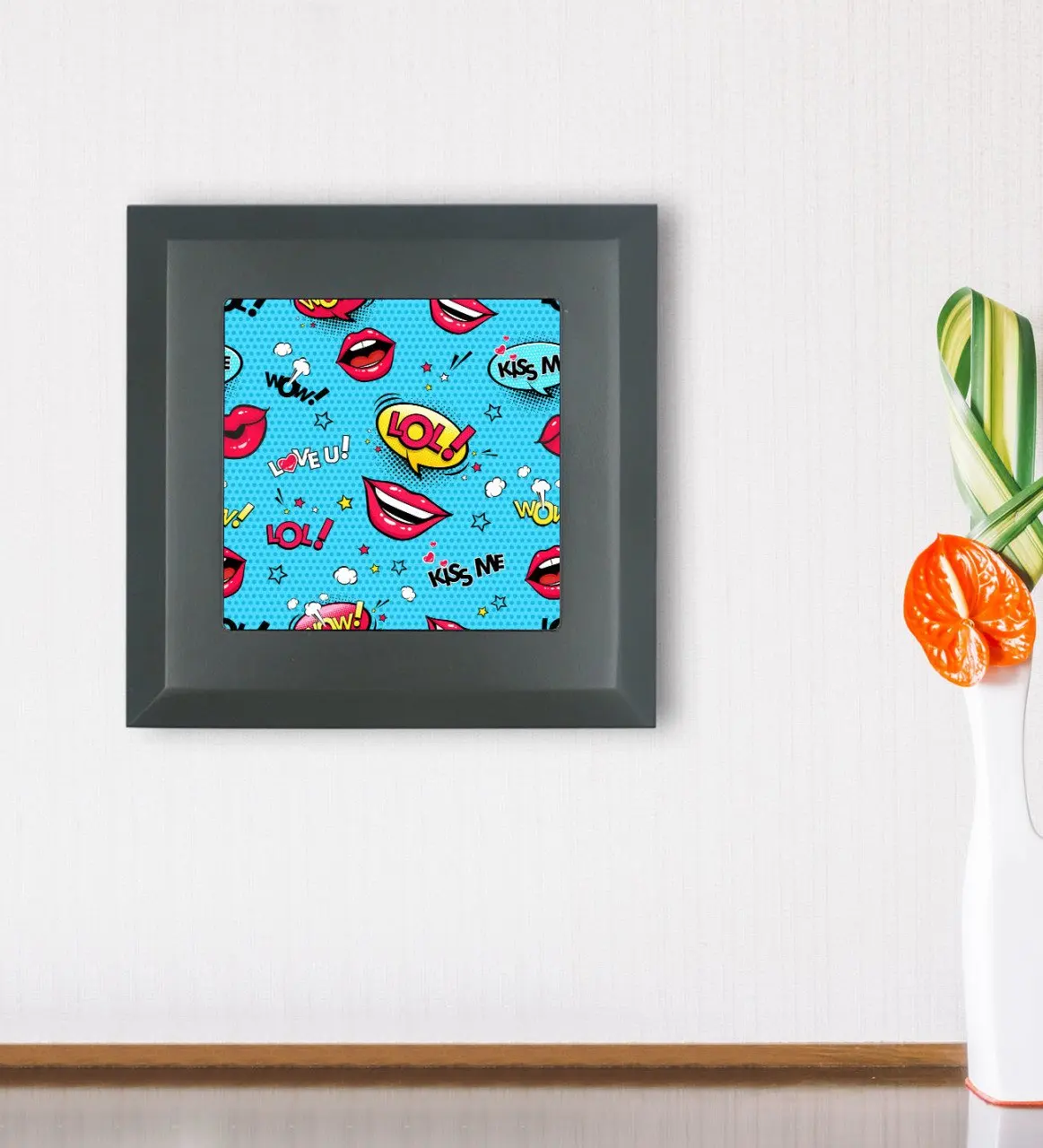 

BK подарок Pop Art Design дерево рамка каменная стена фотография