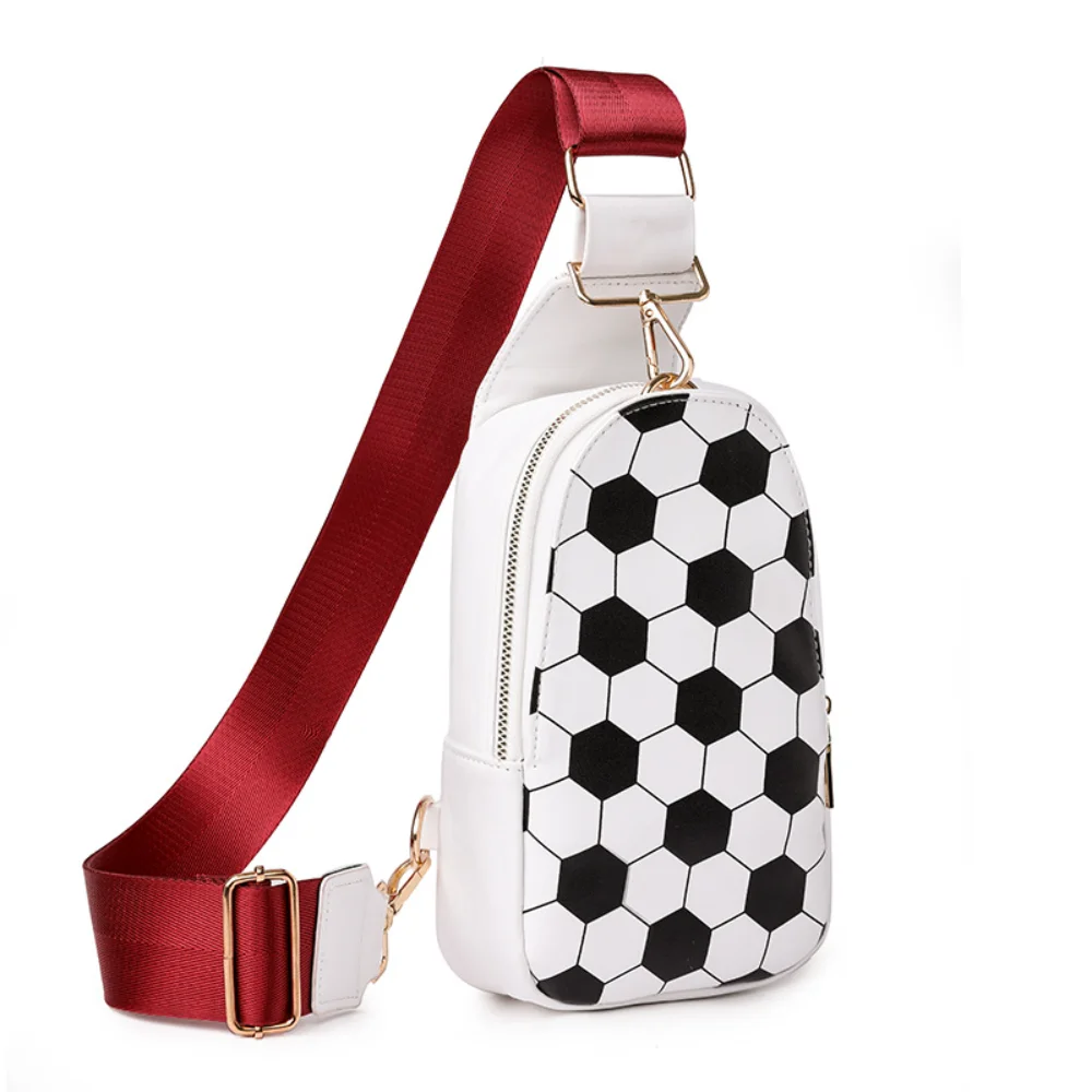 Fashion Balls Pattern PU Leather Crossbody Sling Bags Women Football Printing Fanny Packs Female Vintage Baseball Chest Bag