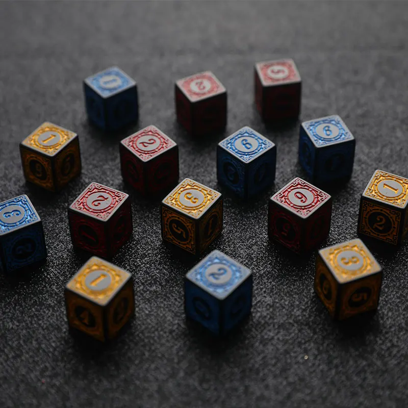 

5PCS Polyhedral Dice Square Edged Numbers 6 Sided Club Party Bar For Table Game