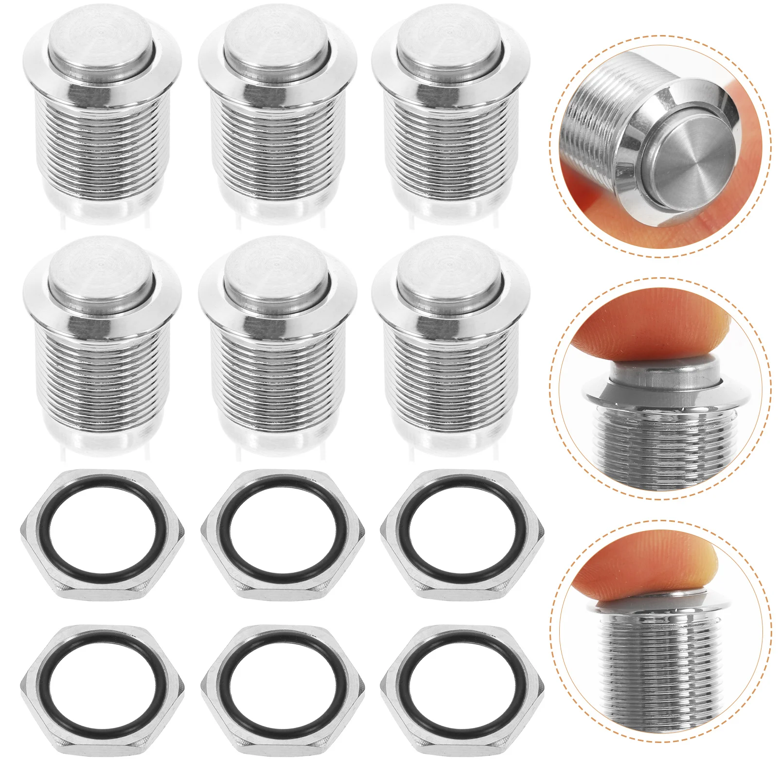 

Switch Button Push Momentary High Latching Marine Metal Without Light Start