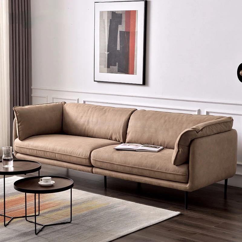 

Nordic expression HUG technology cloth fabric sofa Italian simple living room small apartment double three-person four-person