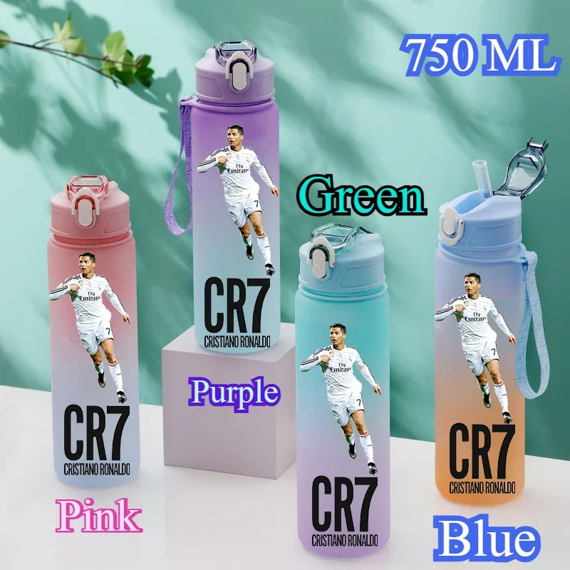 

Соломенная чашка для воды с футбольной звездой, 750 мл, Роналду, Месси Мбапappe, большая вместимость, спортивная откидная крышка, бутылка для питья, поддерживающие вентиляторы