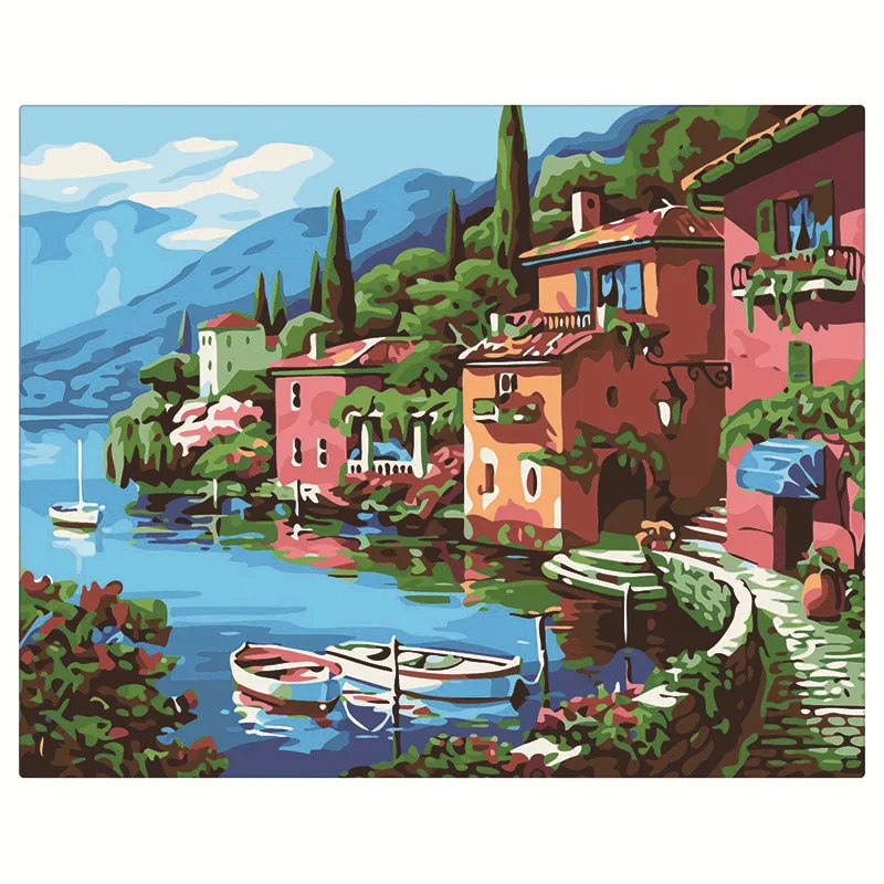 

00544Ann-Tulip diy Цифровая масляная живопись акриловая Цветочная живопись взрыв ручная работа пейзаж живопись