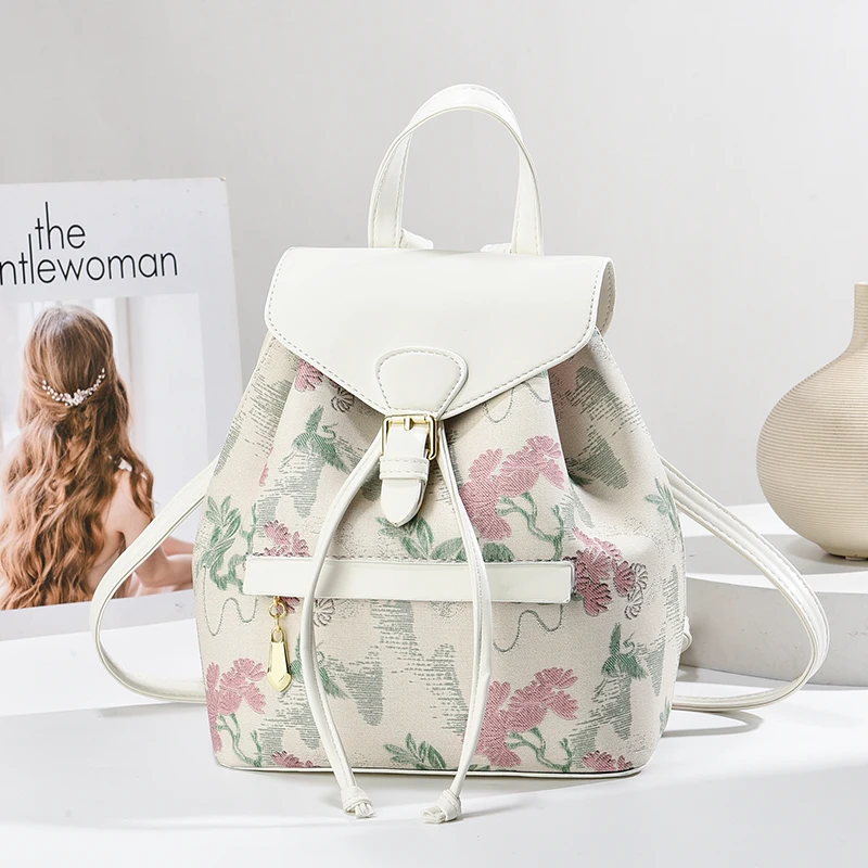 Маленький свежий и мягкий женский рюкзак с принтом Элегантный